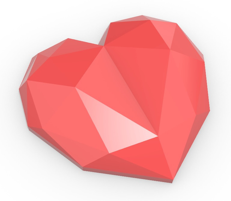 Пластиковая форма Сердце алмазное