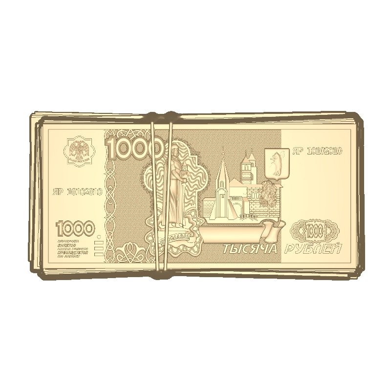 Пластиковая форма 1000 рублей купюра