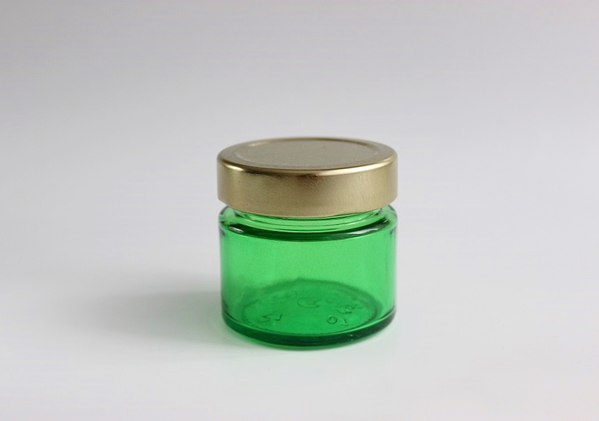 Баночка косметическая стекло, 100 мл (Зелёная) Deep ровная 