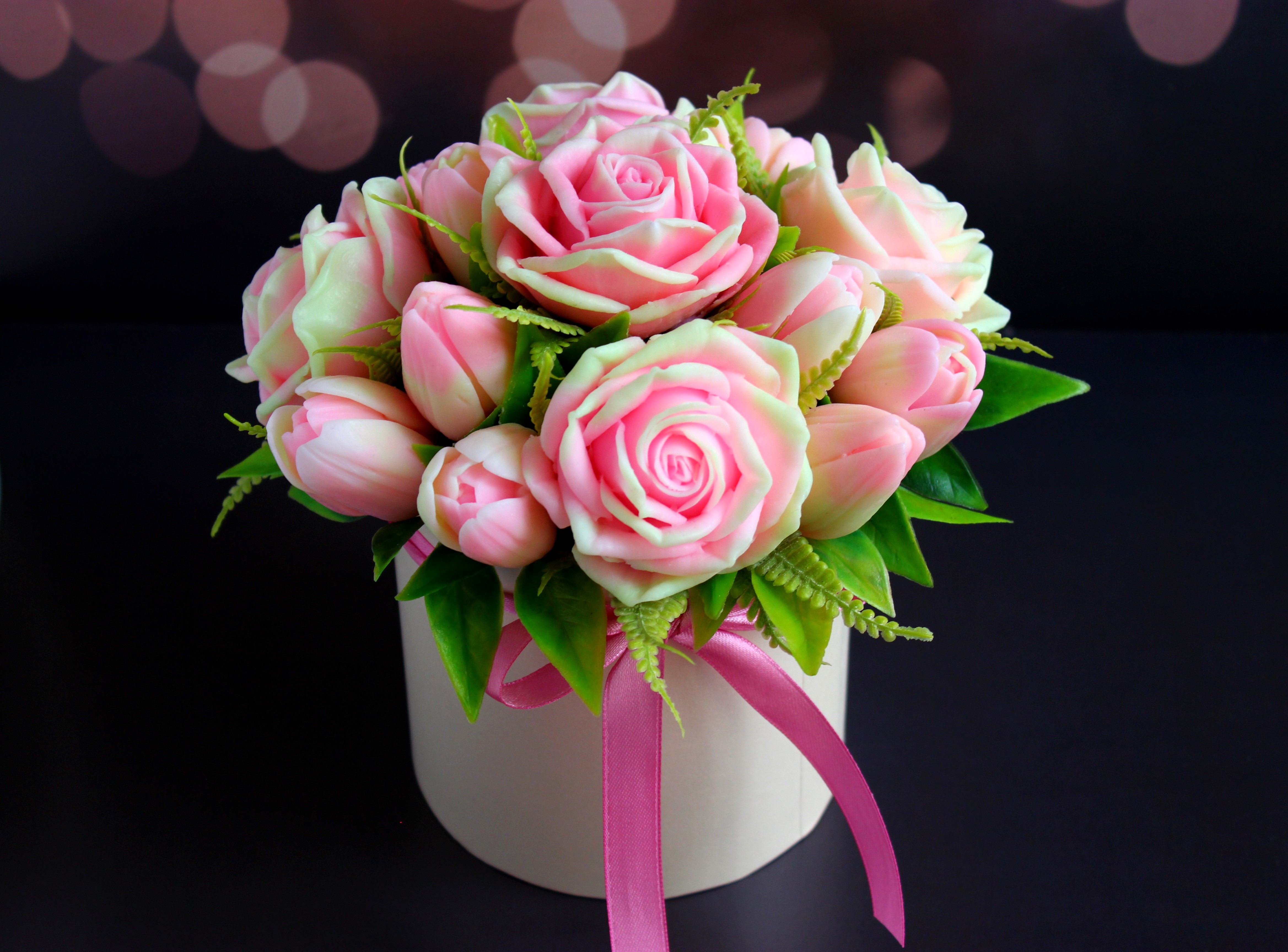 Букет из мыльных тюльпанов и роз