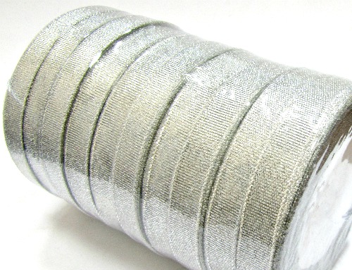 Лента металлизированная, серебро , 12 мм (20м)