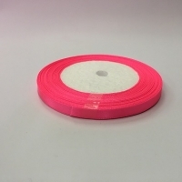 Лента атласная, розовый неон , 6 мм (20м)