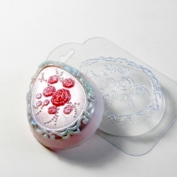 Пластиковая форма Яйцо с розочками